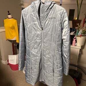 Columbia Women's Mighty Lite Hooded Long Jacket Tradewinds Grey